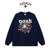 NOAH Autumn Co-branded Daisy Letter Crew Neck Cotton Long Sleeve Tee Unisex