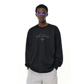 NOAH MARS Men Heavy Cotton Long Sleeve Tee First Black Soul Cross