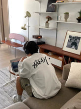 NOAH Front & Back Calligraphy Print Heavy Cotton Unisex Long Sleeve Tee