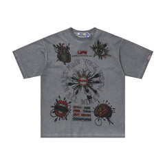 Duaa All Wired Anatomy Graphic Rhinestone Short Sleeve Tee