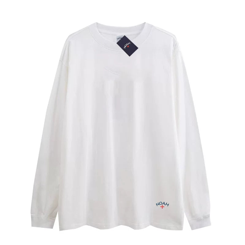 NOAH BWCJ Loose Small Cross Logo Couple Cotton Long Sleeve Base Tee