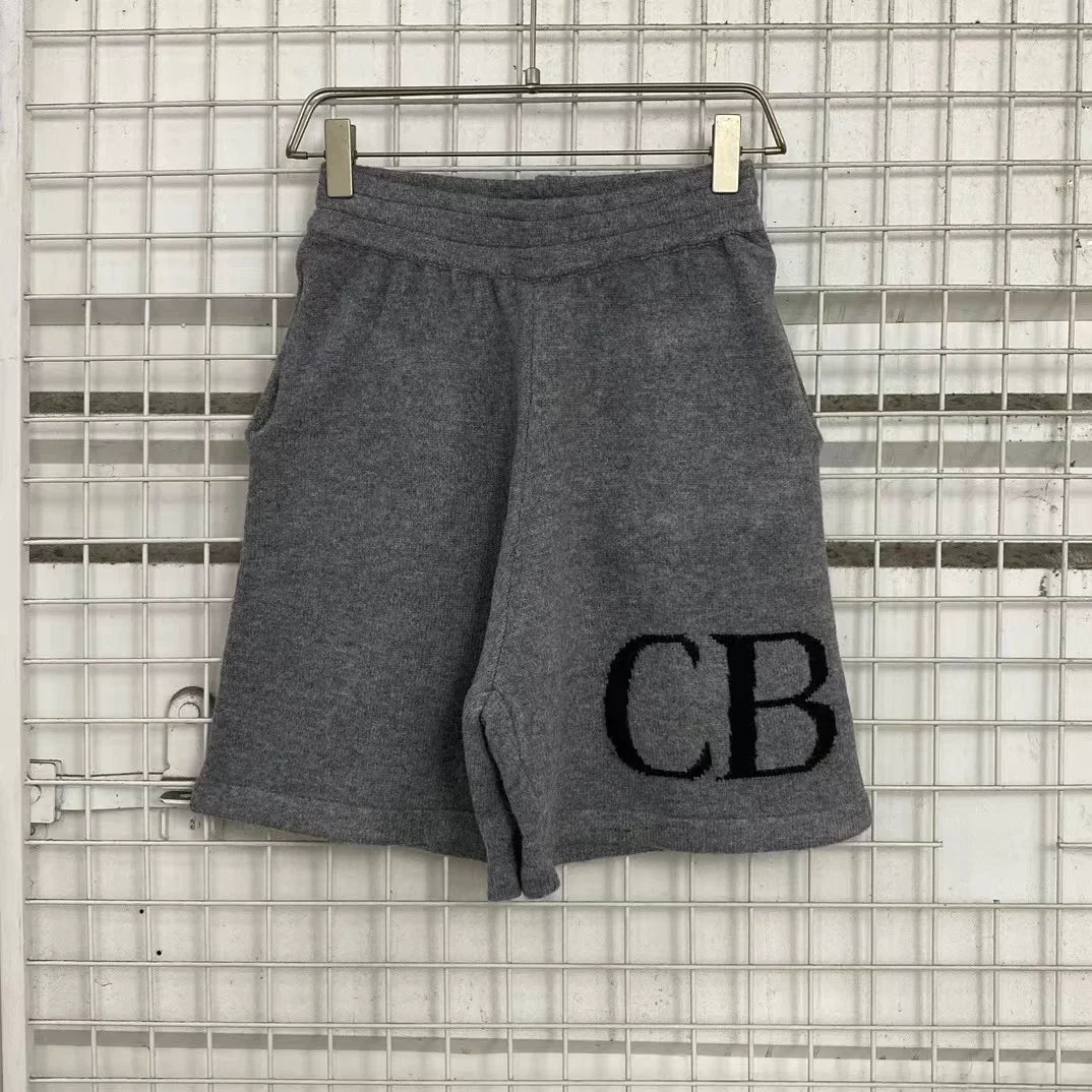 Cole Buxton Gray Side Italic CB Logo Shorts
