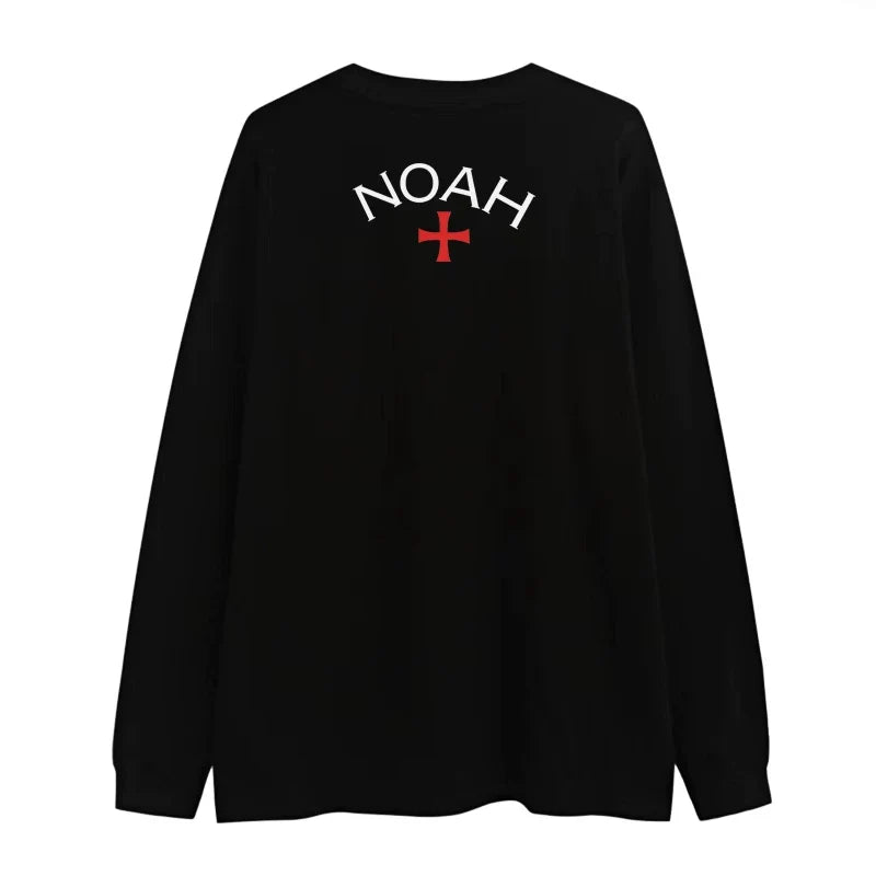 NOAH BWCJ Cross Print Heavy Cotton Unisex Long Sleeve Tee