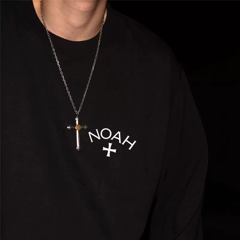NOAH BWCJ Loose Cross Couple Heavy Cotton Long Sleeve Base Shirt
