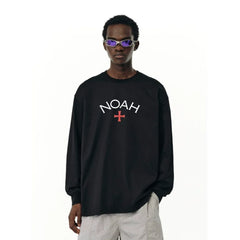 NOAH MARS Men First Gen Cross Crew Neck Long Sleeve Base Tee