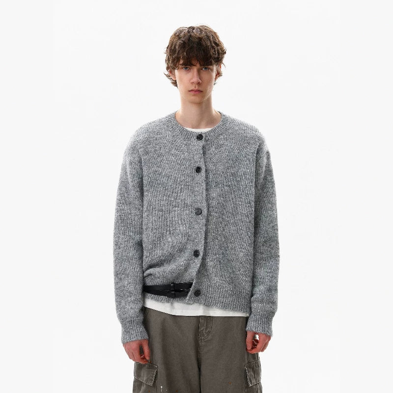 NOAH MARS Retro Old Money Wool Knit Button Cardigan for Men Autumn Winter