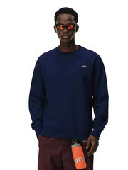 NOAH MARS Men Crew Sweatshirt Minimal Cross Embroidery American Casual
