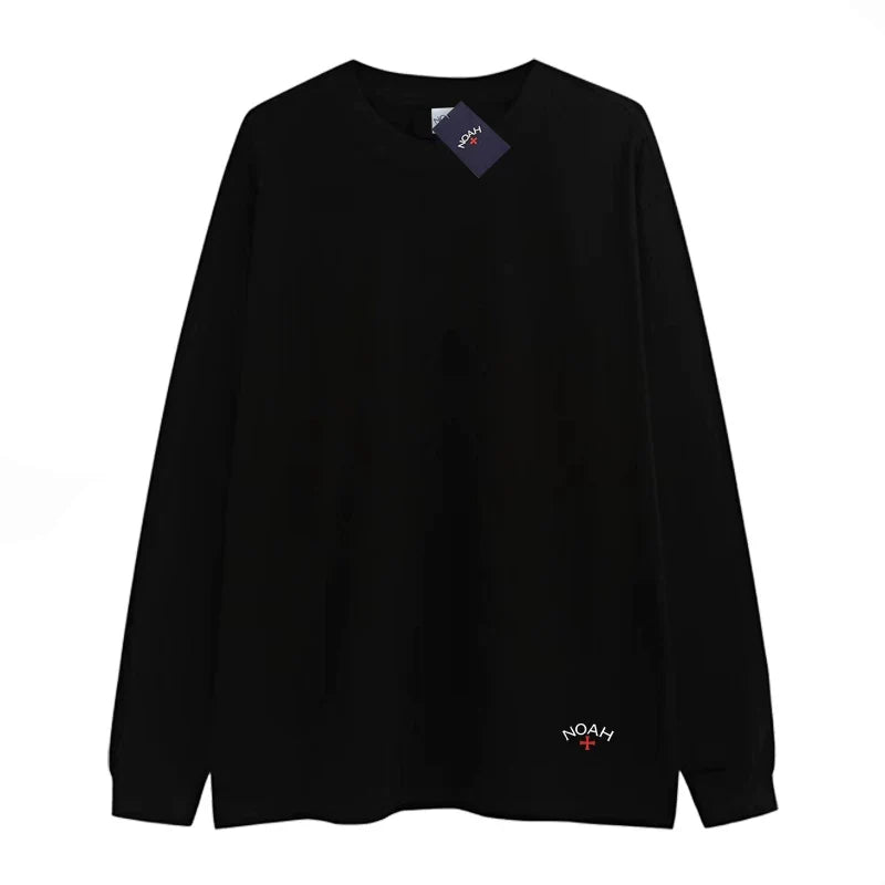 NOAH BWCJ Loose Small Cross Logo Couple Cotton Long Sleeve Base Tee