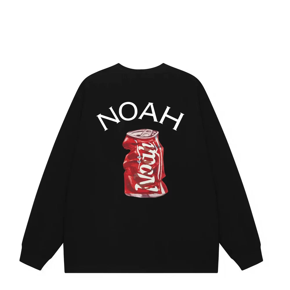NOAH Cola Logo Pure Cotton Unisex Long Sleeve Tee Autumn