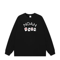 NOAH Poker Print Heavy Cotton Unisex Long Sleeve Tee Spring Autumn