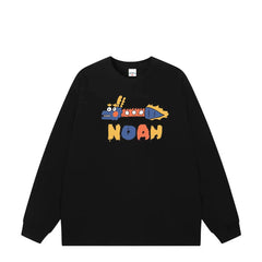 NOAH Loose Cartoon Logo Couple Pure Cotton Long Sleeve Base T-shirt
