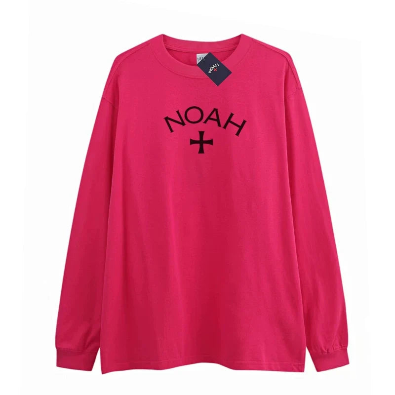 NOAH BWCJ Cross Print Unisex Crew Neck Long Sleeve Tee