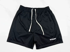 Represent Mesh Drawstring Gym Shorts - Black
