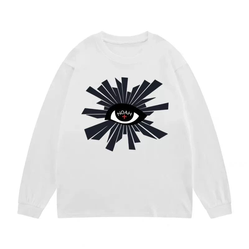 NOAH Cross Print Heavy Cotton Unisex Long Sleeve Tee Matcha Gray