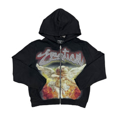 Mixed Emotion Angel Graphic Full Zip Hoodie